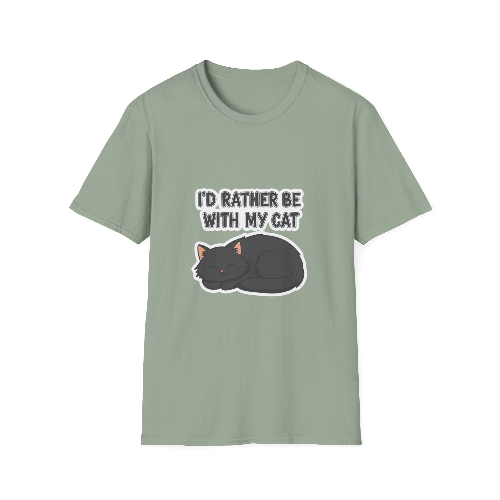 I'd Rather Be With My Cat (Gray Cat) T-Shirt