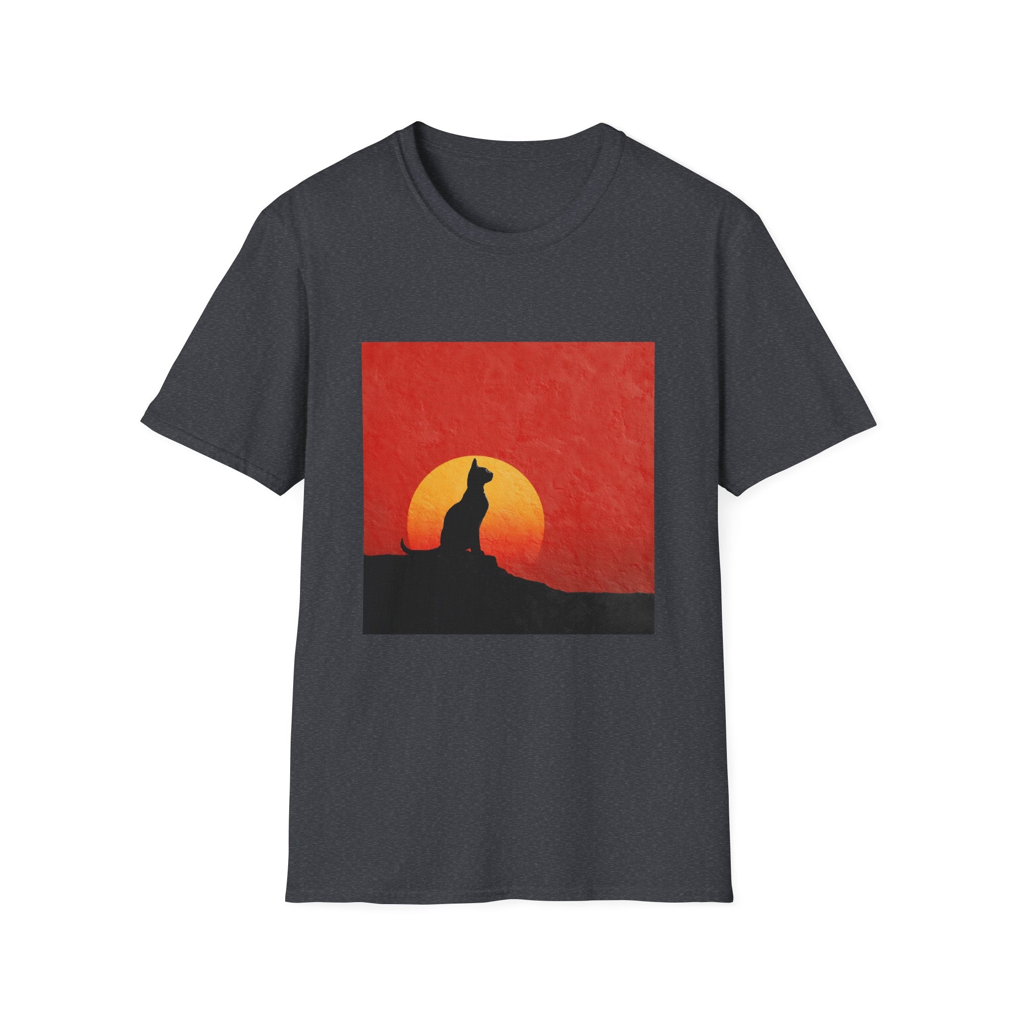 Cat Silhouette in Sunset T-Shirt