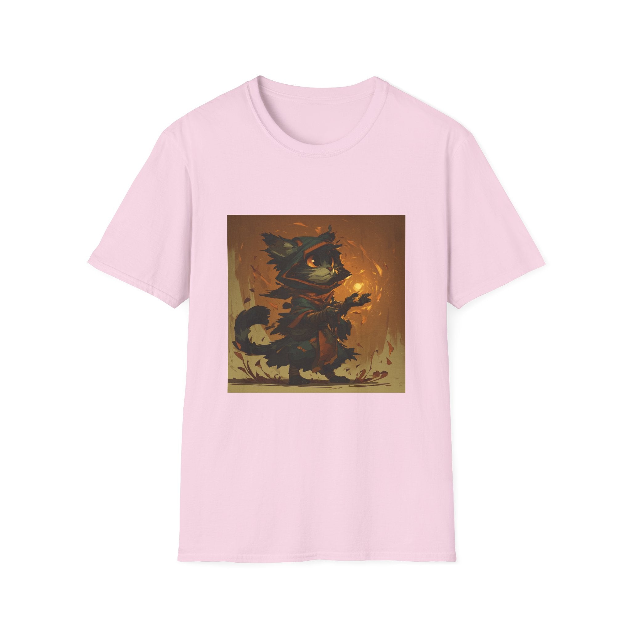 Mystic Cat with Orange Fireball T-Shirt
