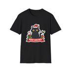 Meowy Christmas (Black Cat) T-Shirt