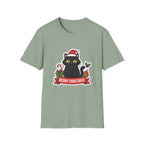 Meowy Christmas (Black Cat) T-Shirt