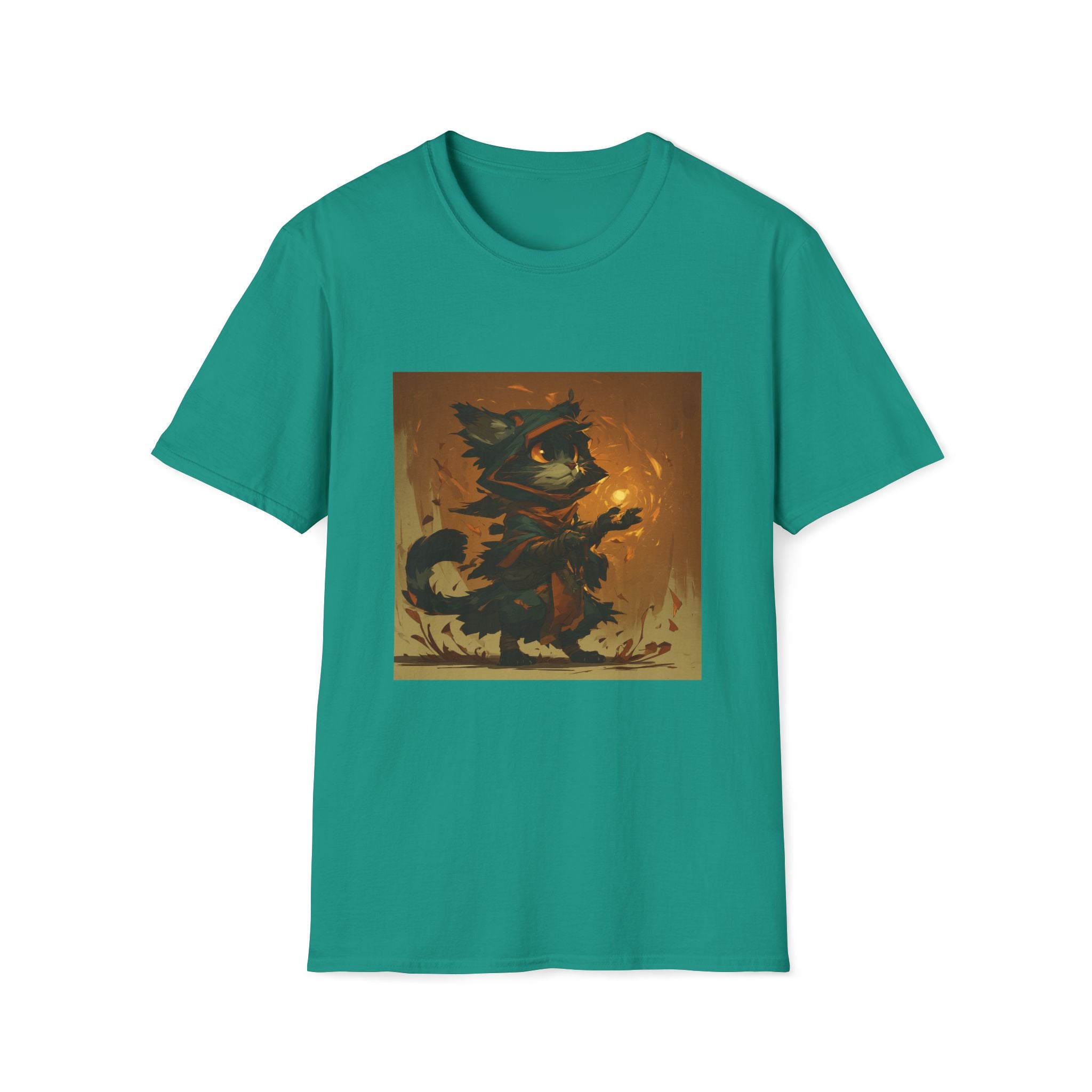 Mystic Cat with Orange Fireball T-Shirt