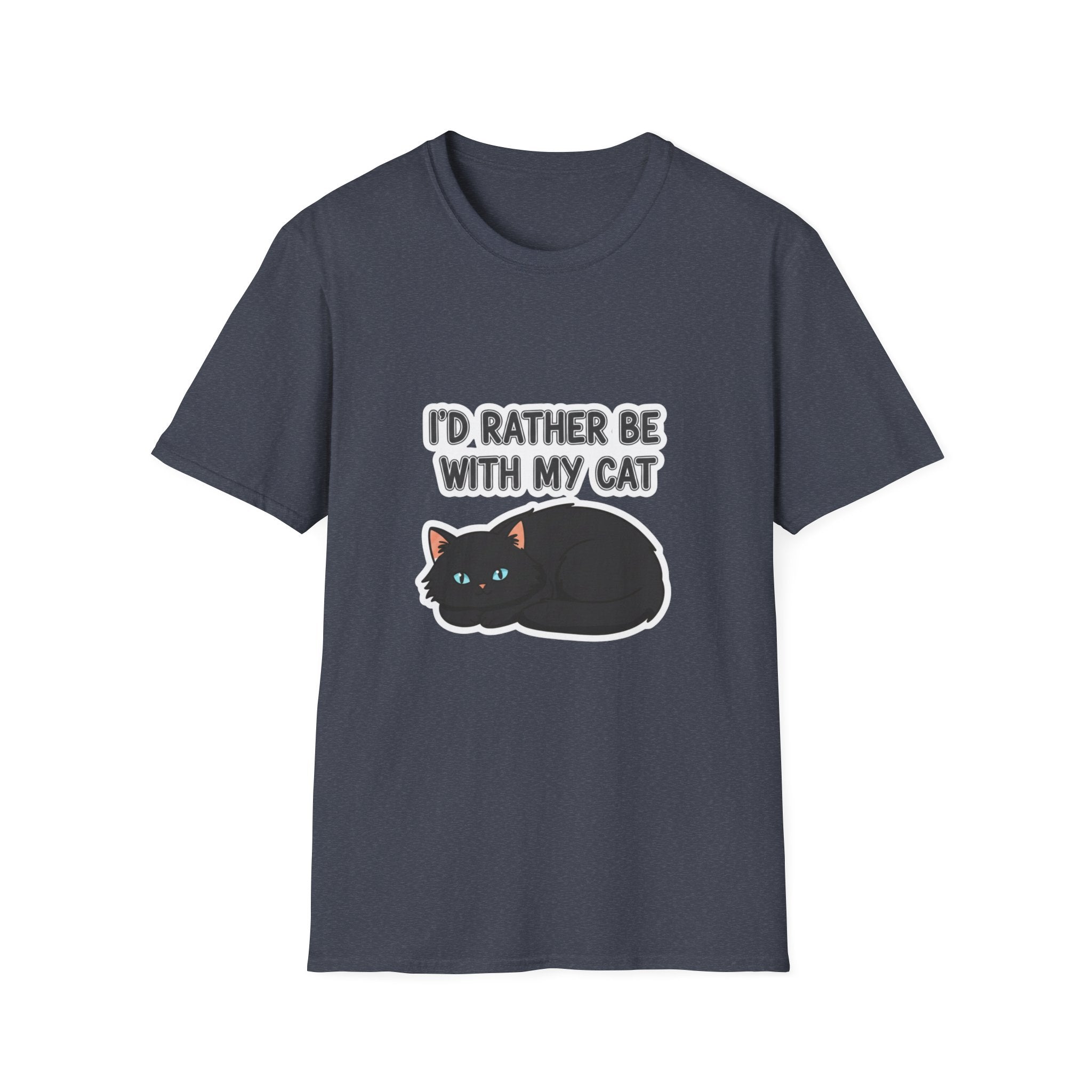 I'd Rather Be With My Cat (Black Cat) T-Shirt