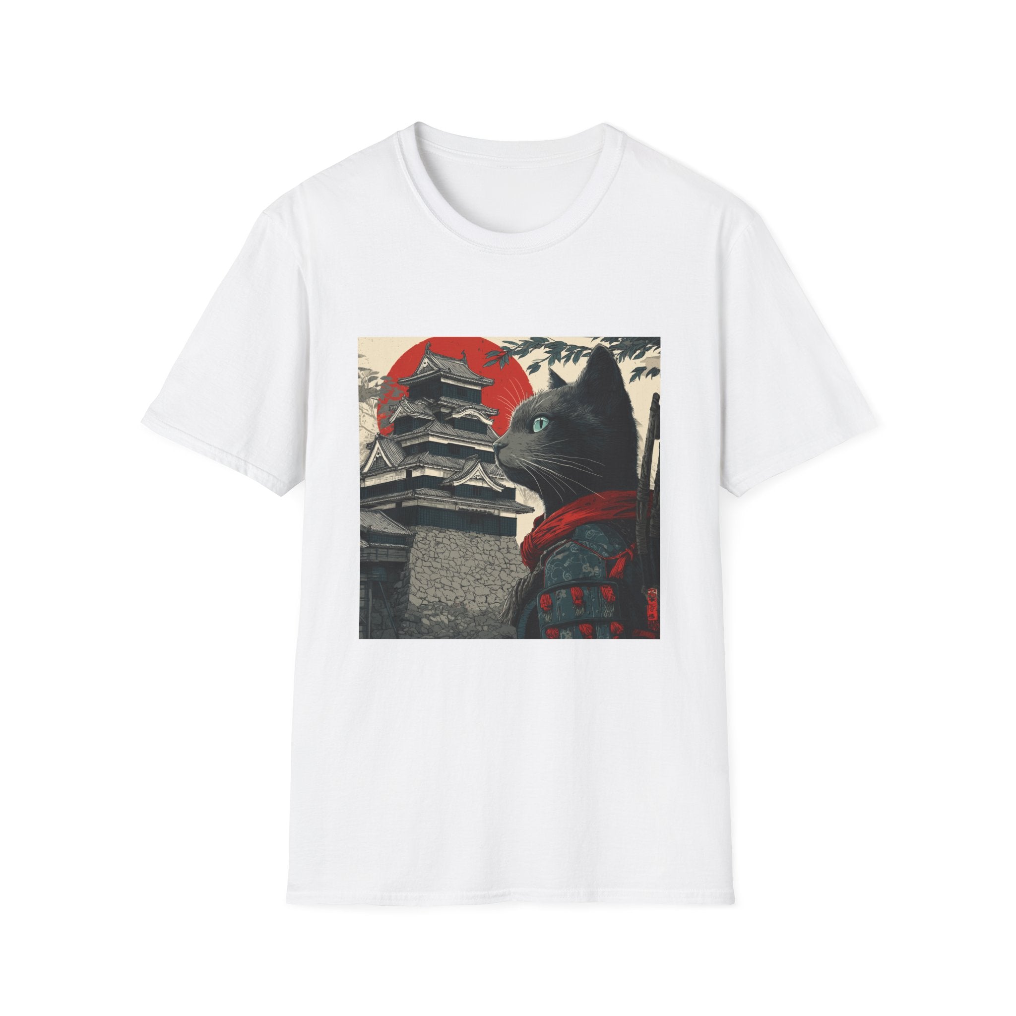 Cat in Front of Samurai Castle T-Shirt