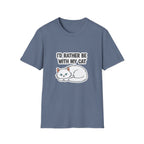 I'd Rather Be With My Cat (White Cat) T-Shirt