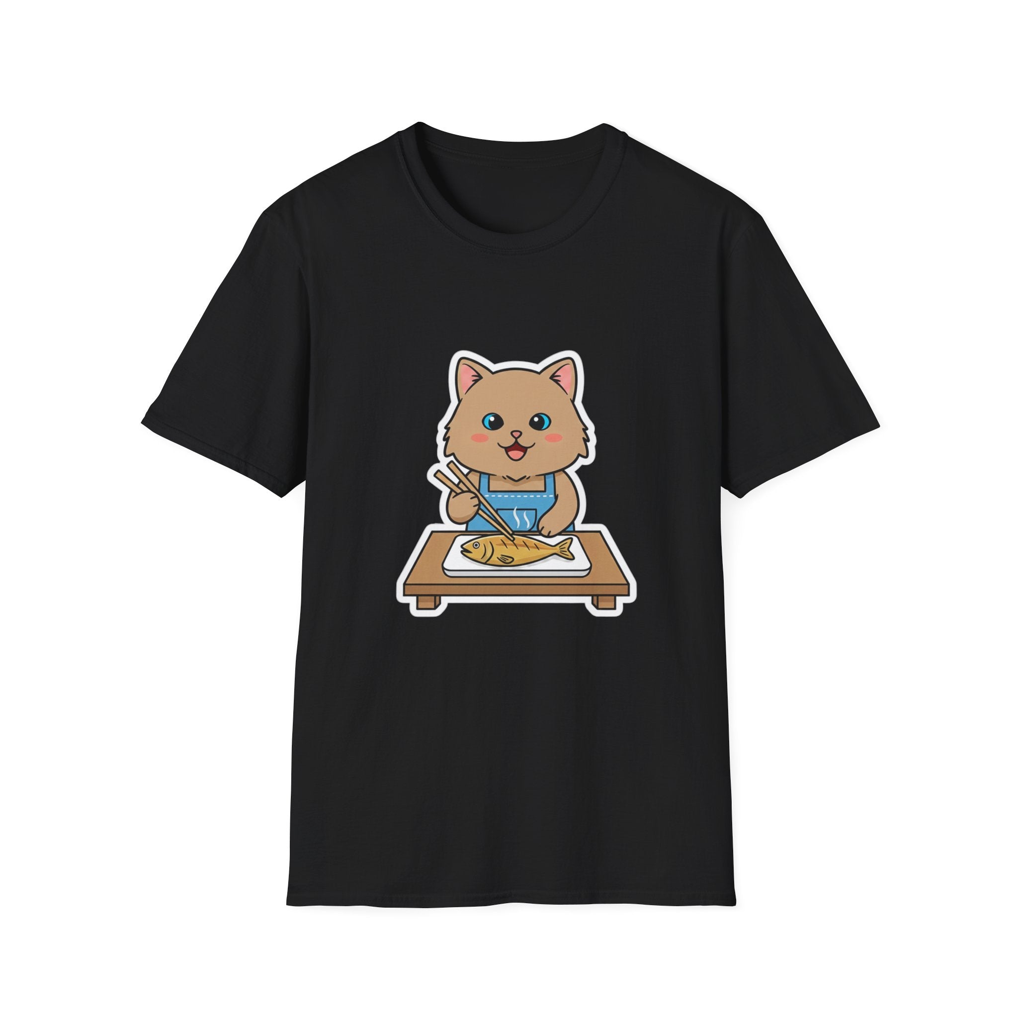 Brown Cat With Chopsticks T-Shirt