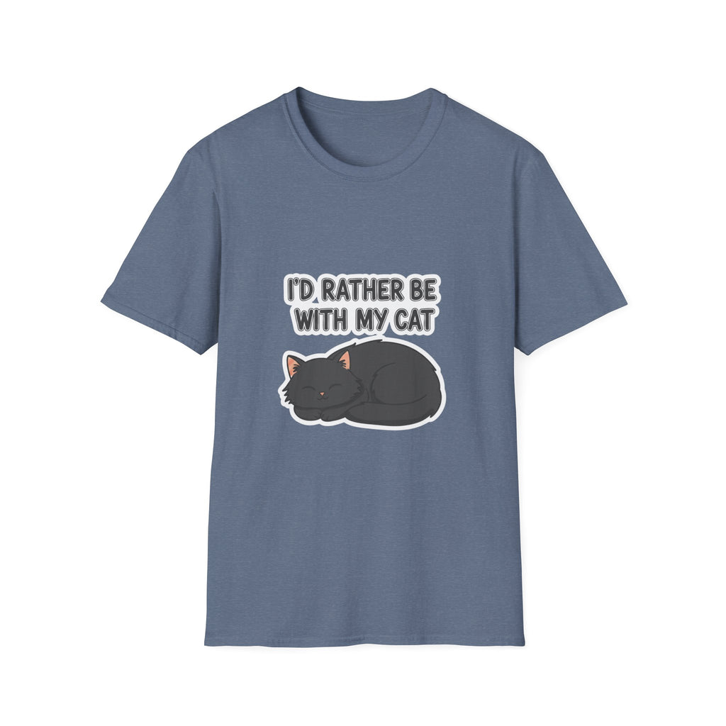 I'd Rather Be With My Cat (Gray Cat) T-Shirt