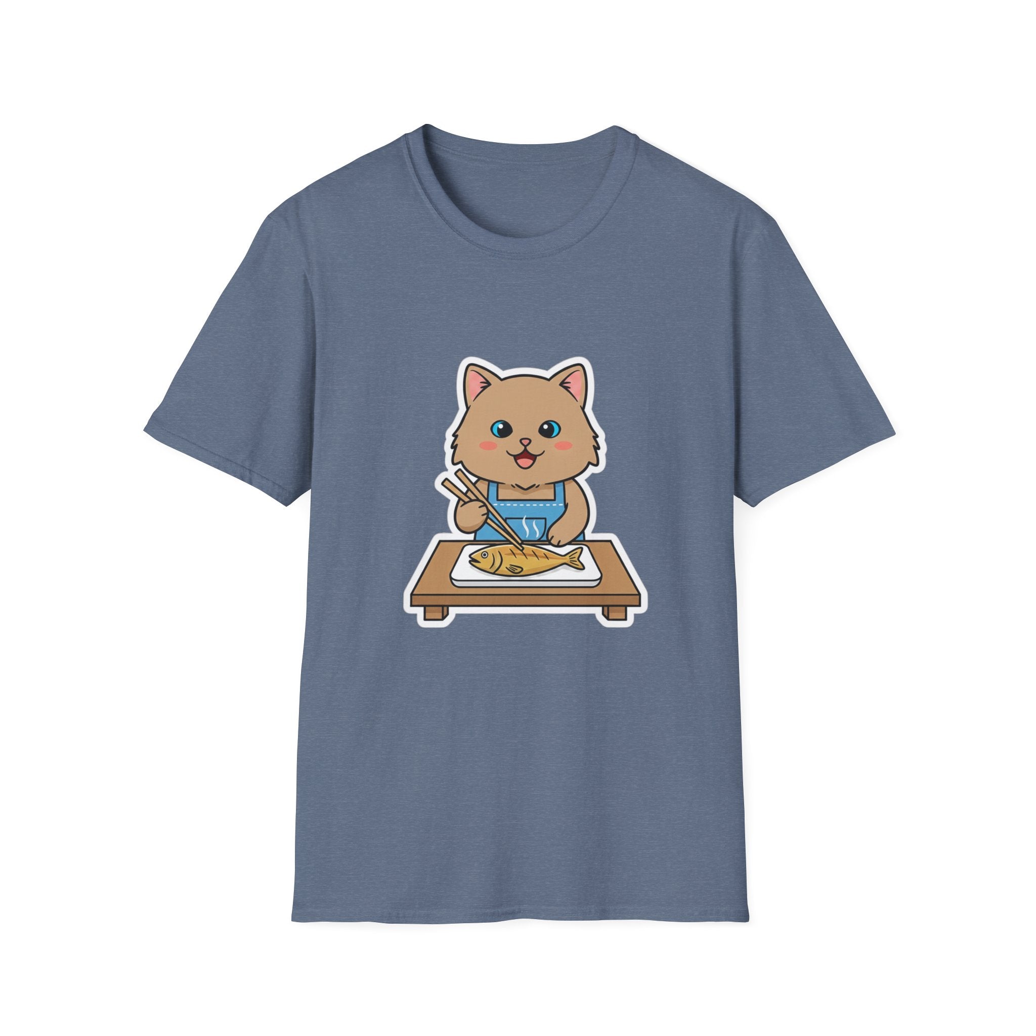 Brown Cat With Chopsticks T-Shirt