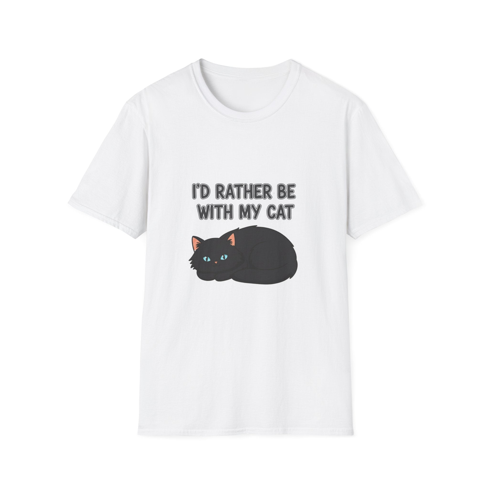 I'd Rather Be With My Cat (Black Cat) T-Shirt