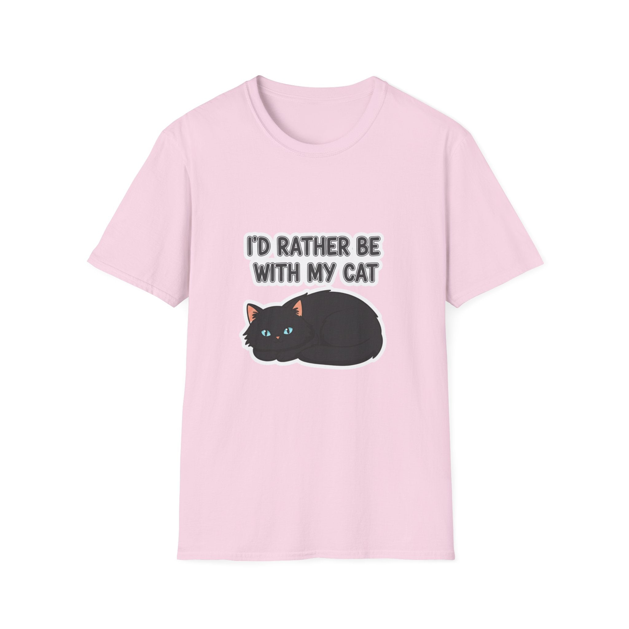I'd Rather Be With My Cat (Black Cat) T-Shirt