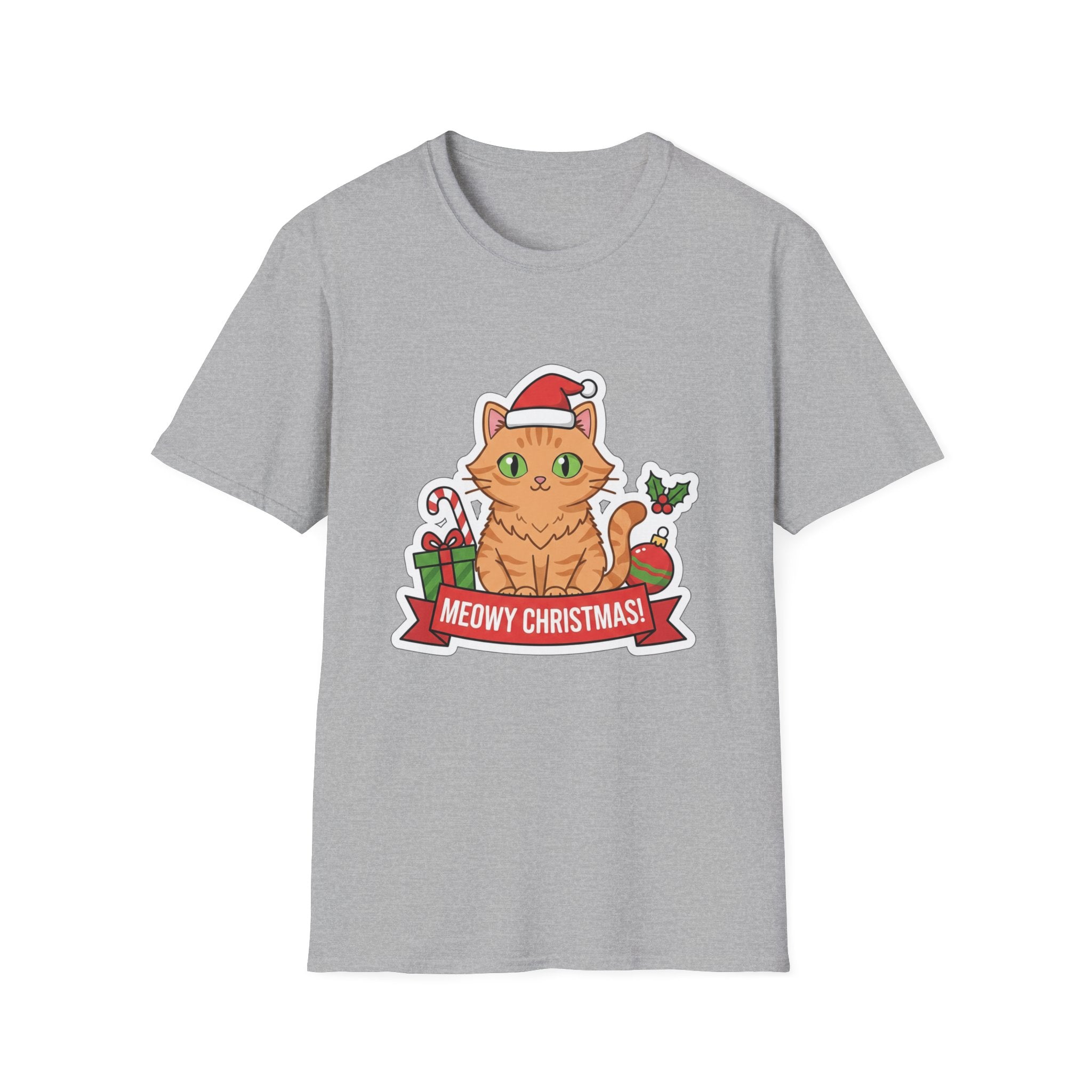 Meowy Christmas (Orange Cat) T-Shirt