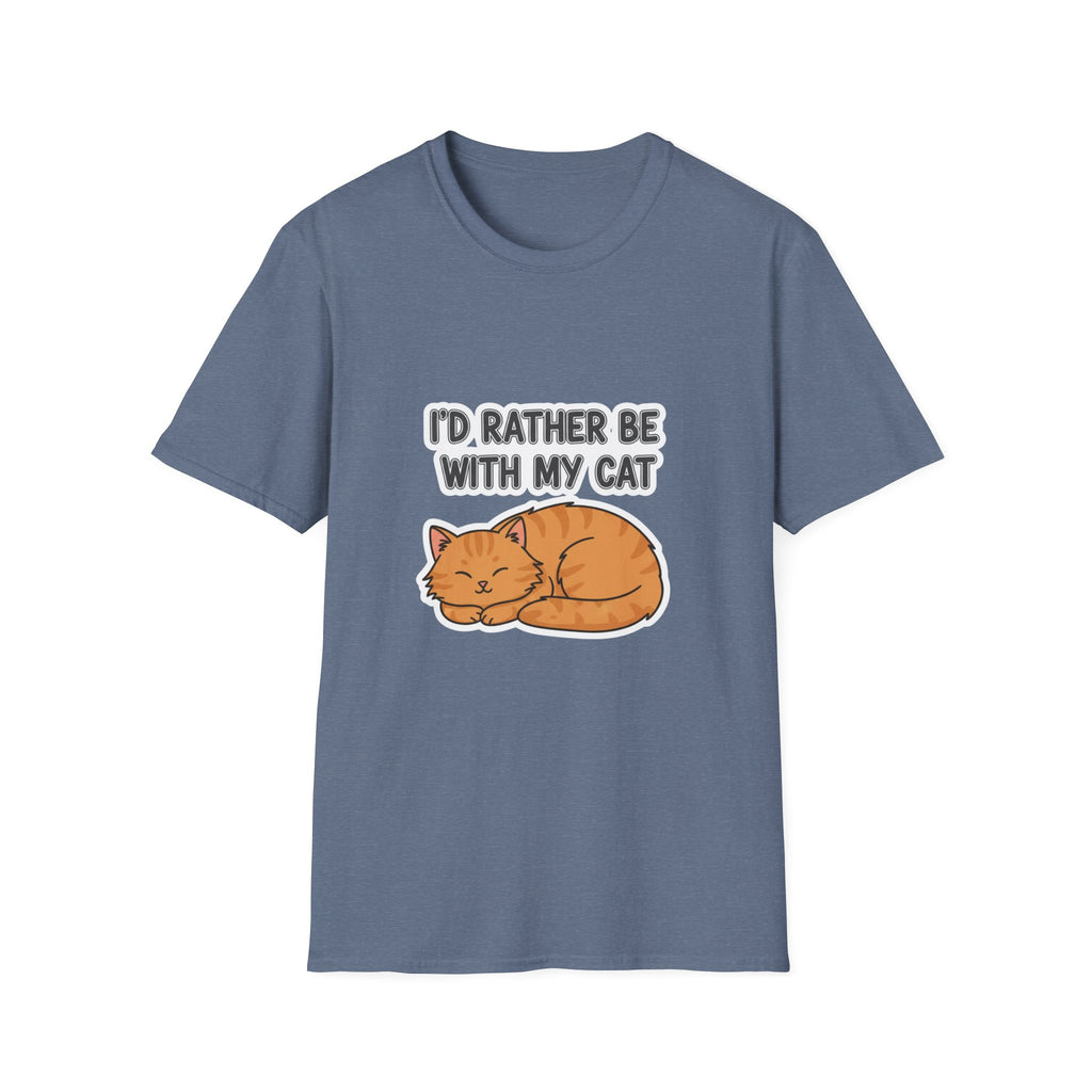 I'd Rather Be With My Cat (Orange Cat) T-Shirt