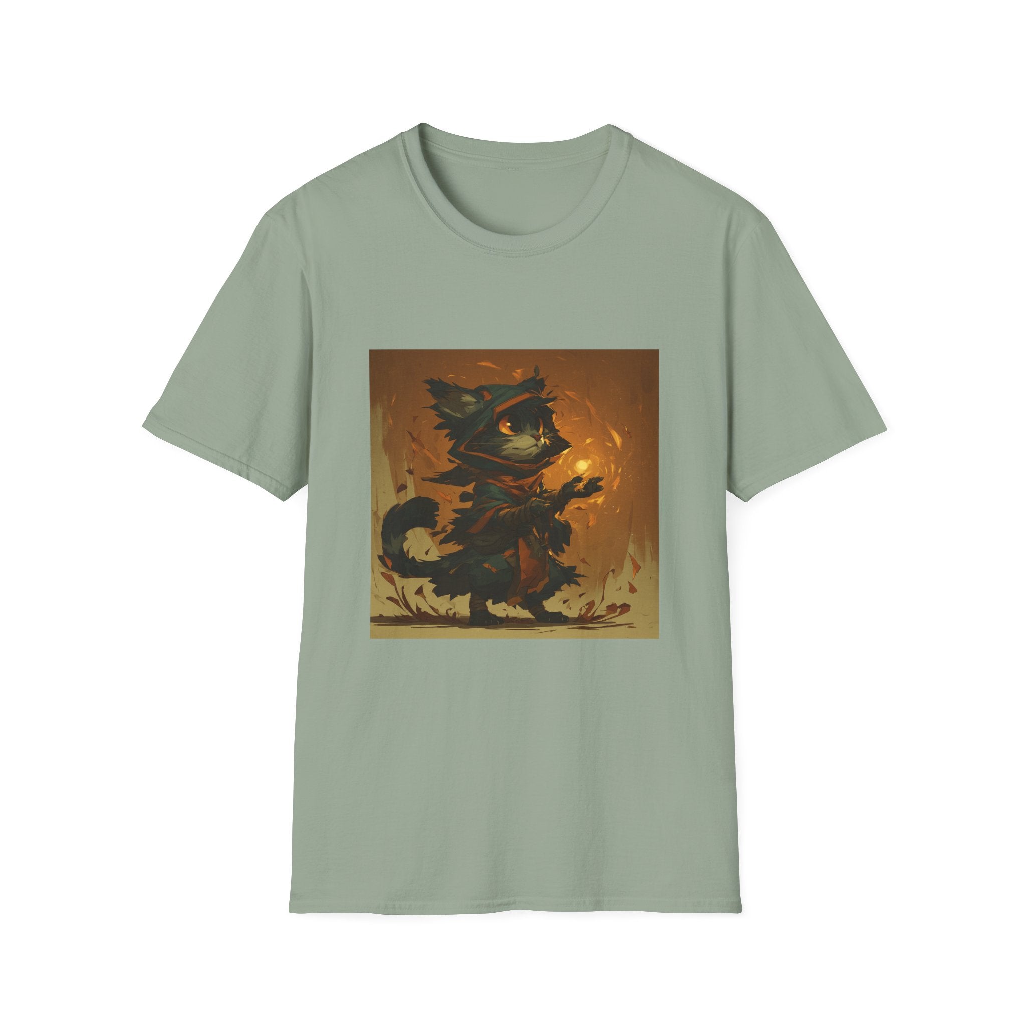 Mystic Cat with Orange Fireball T-Shirt