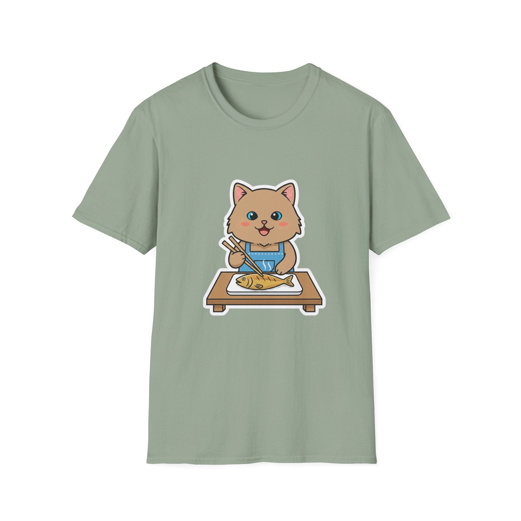 Brown Cat With Chopsticks T-Shirt