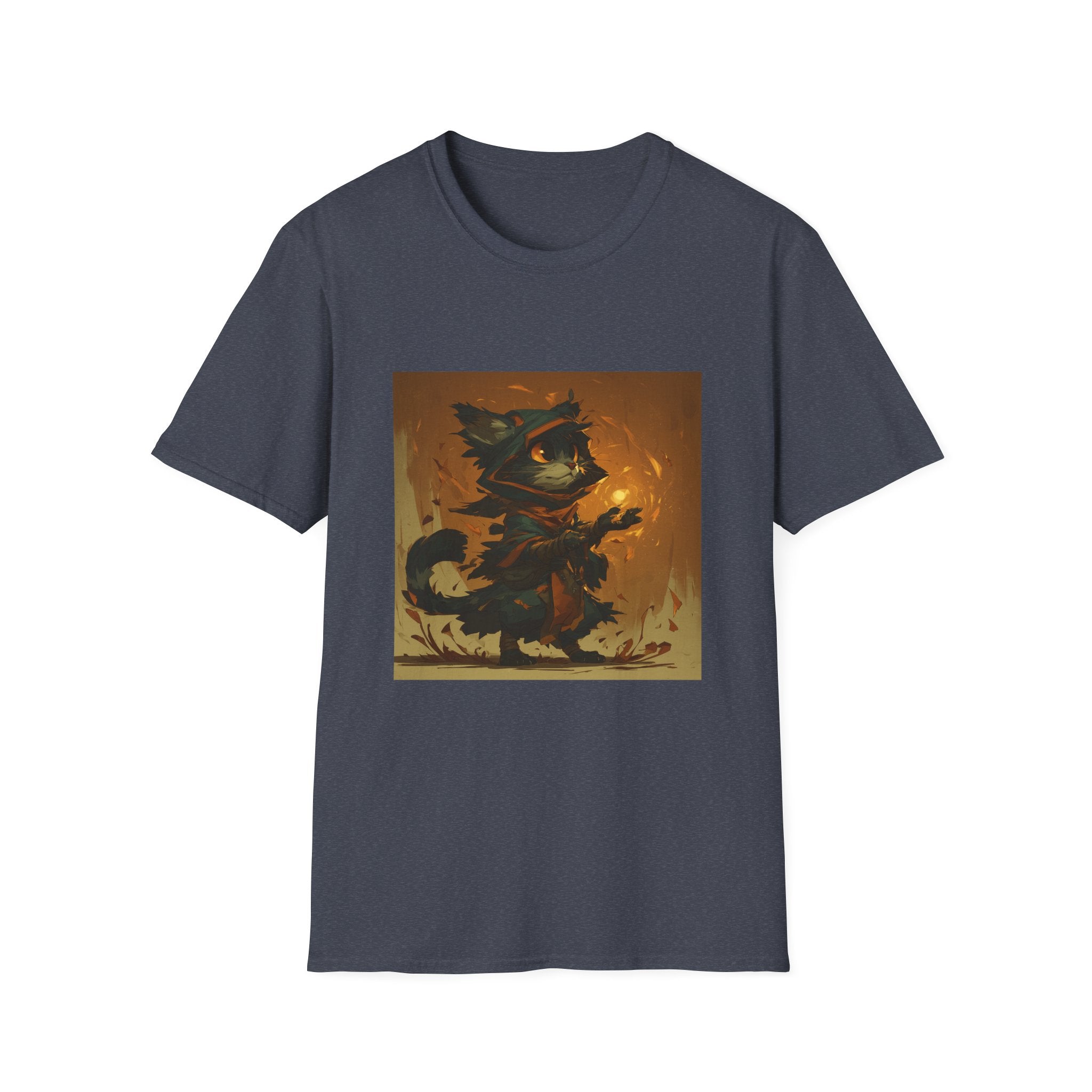Mystic Cat with Orange Fireball T-Shirt