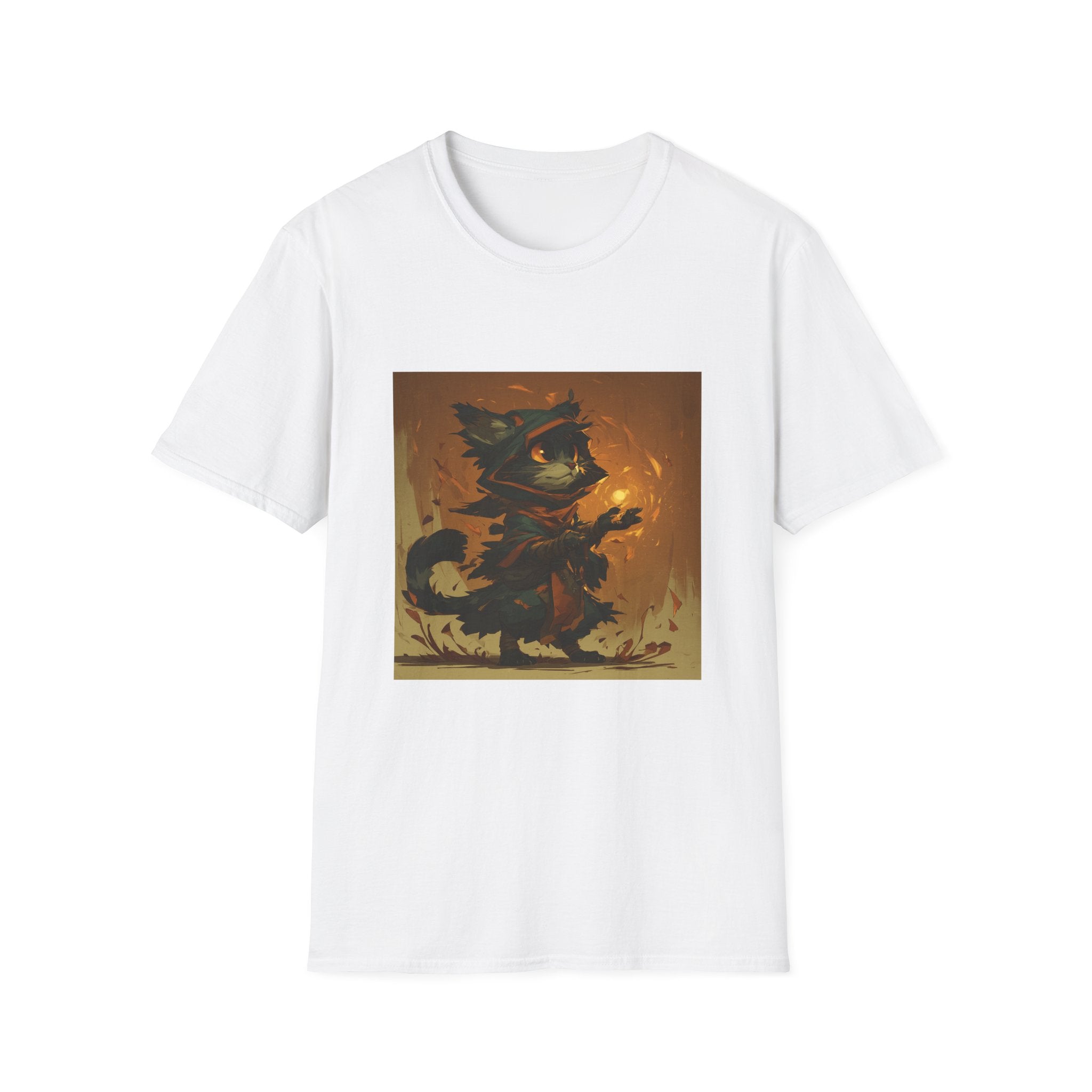 Mystic Cat with Orange Fireball T-Shirt