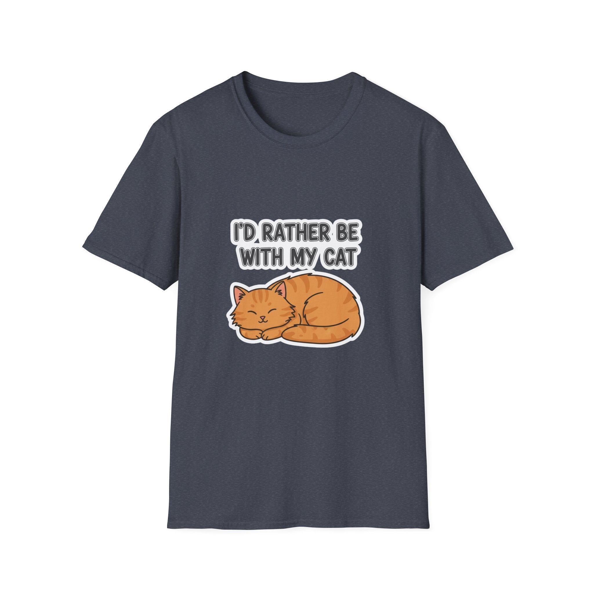 I'd Rather Be With My Cat (Orange Cat) T-Shirt