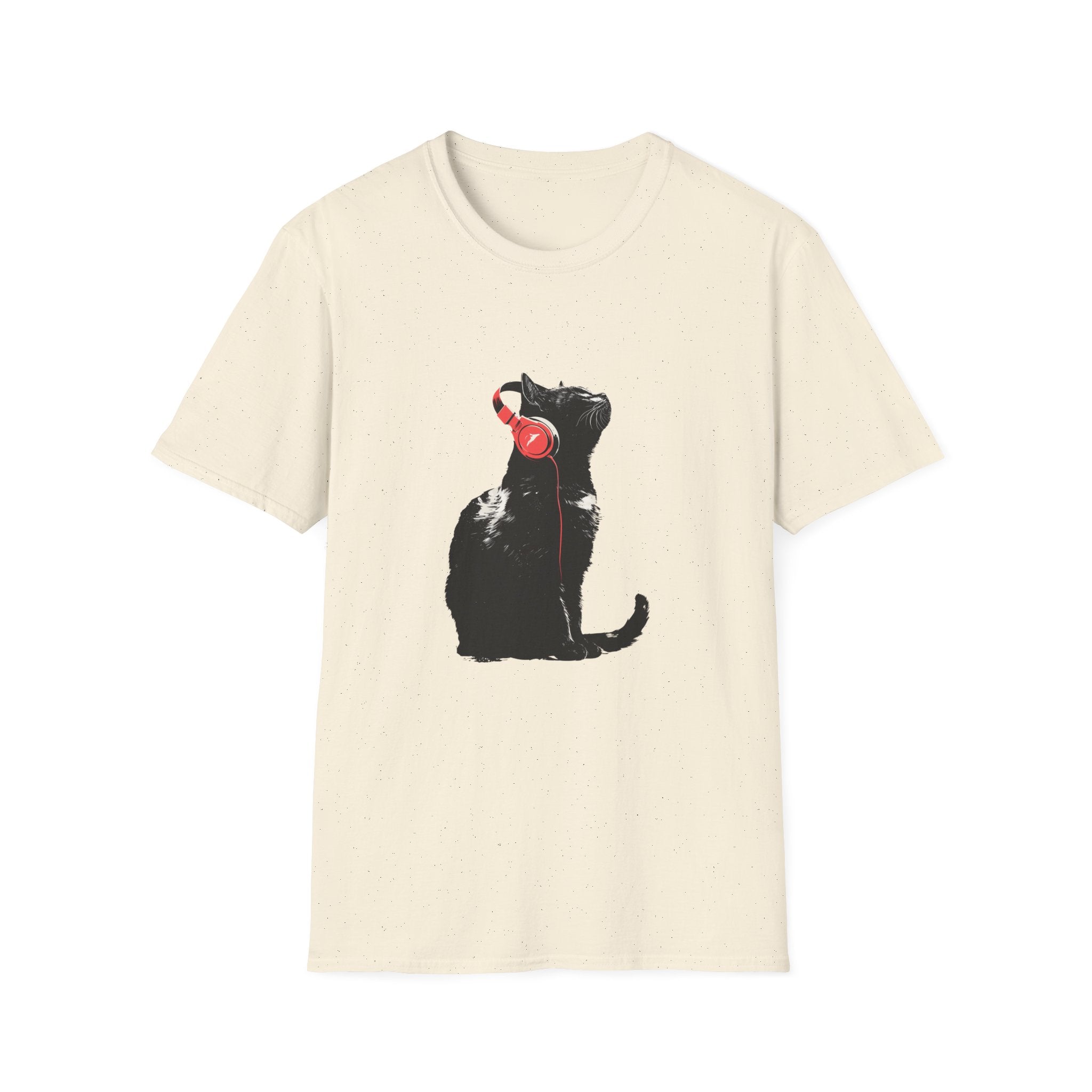 Cat With Red Headphones T-Shirt