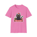 Meowy Christmas (Black Cat) T-Shirt