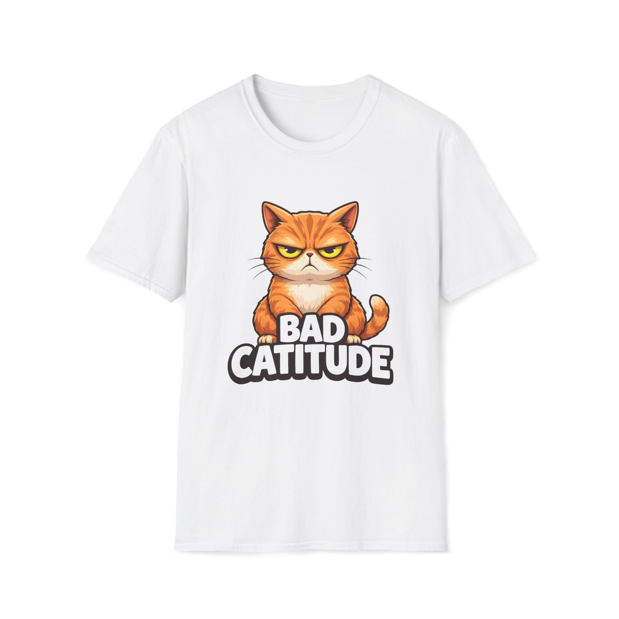Bad Catitude (Transparent Text) T-Shirt