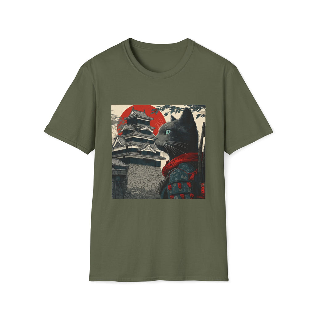 Cat in Front of Samurai Castle T-Shirt