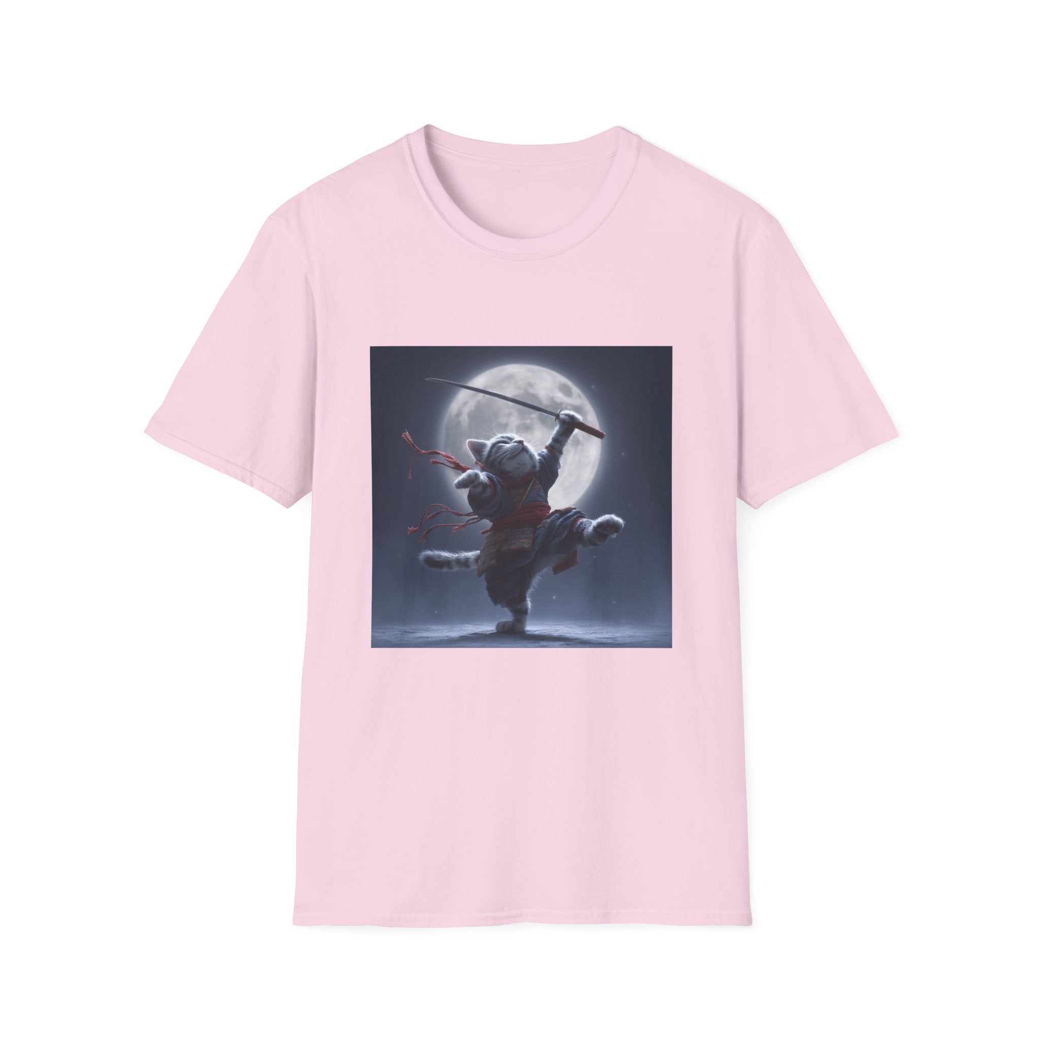 Samurai Cat and Moon T-Shirt