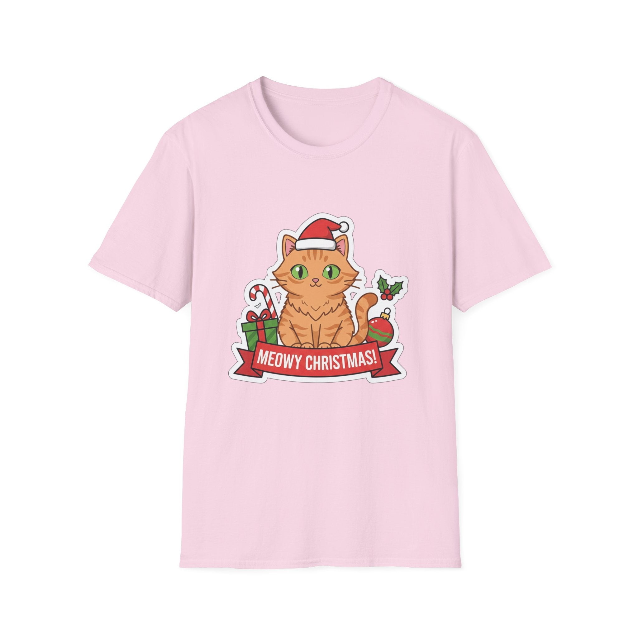 Meowy Christmas (Orange Cat) T-Shirt