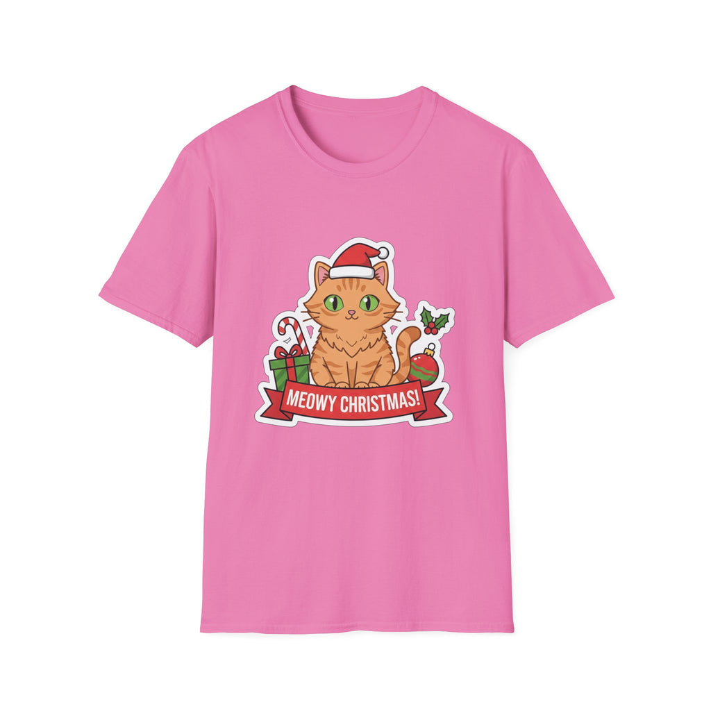 Meowy Christmas (Orange Cat) T-Shirt