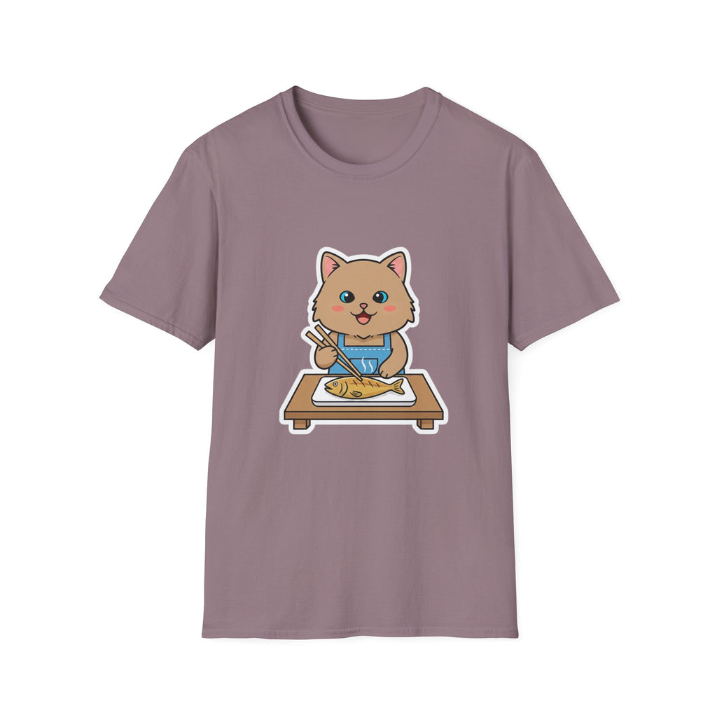 Brown Cat With Chopsticks T-Shirt
