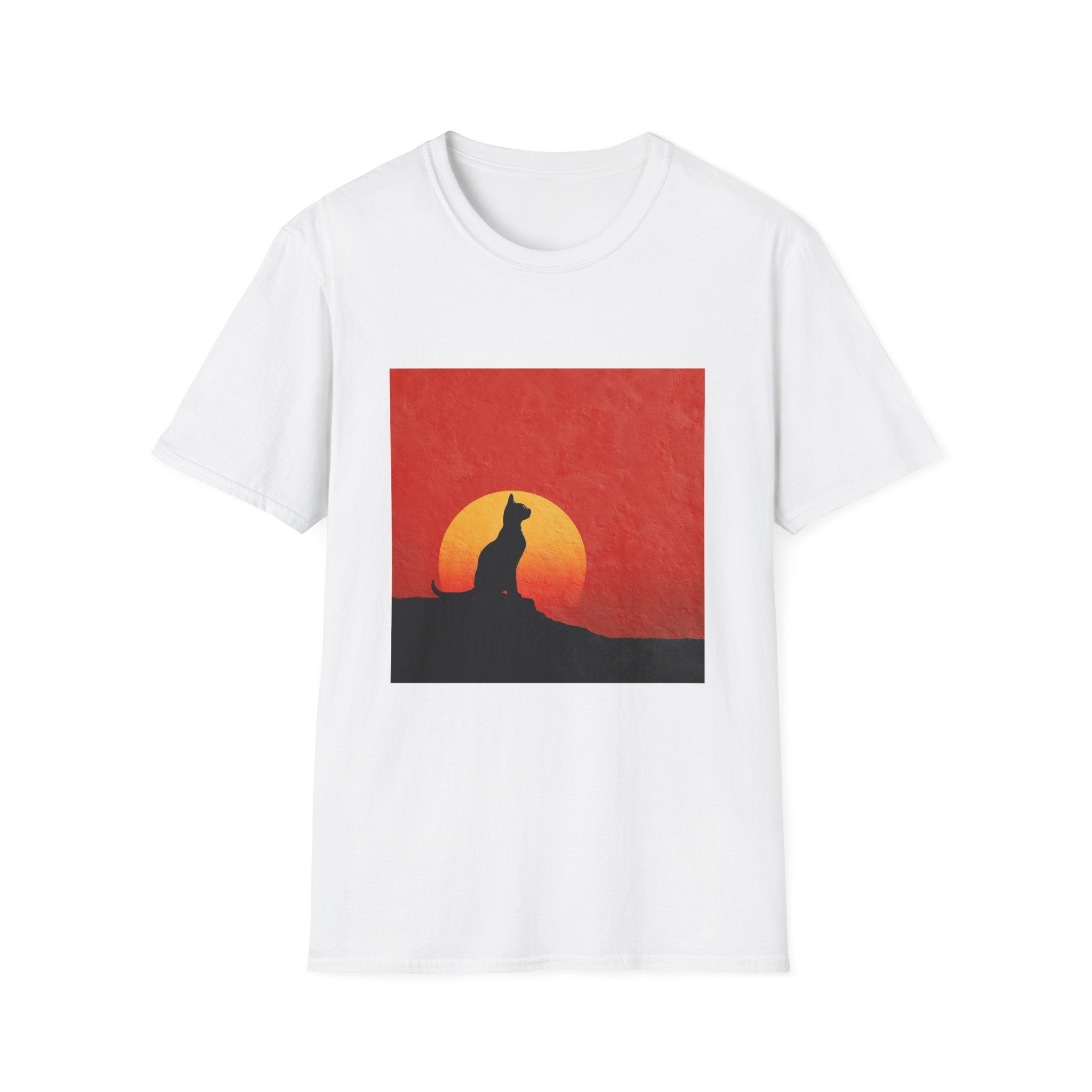 Cat Silhouette in Sunset T-Shirt