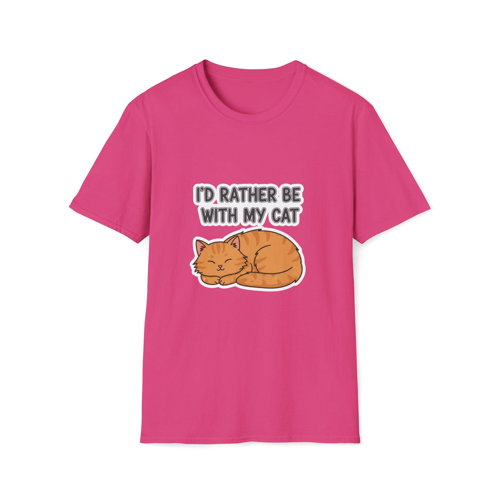 I'd Rather Be With My Cat (Orange Cat) T-Shirt
