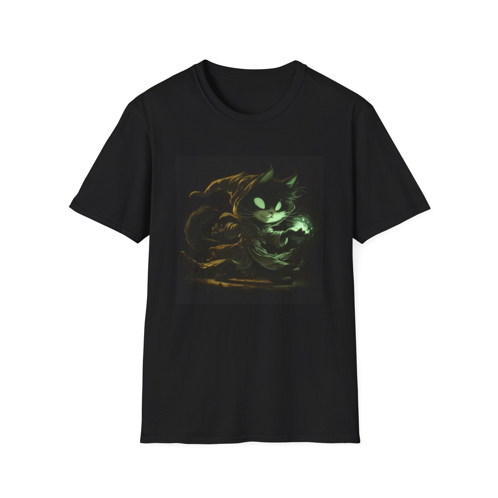 Mystic Cat with Green Fireball T-Shirt