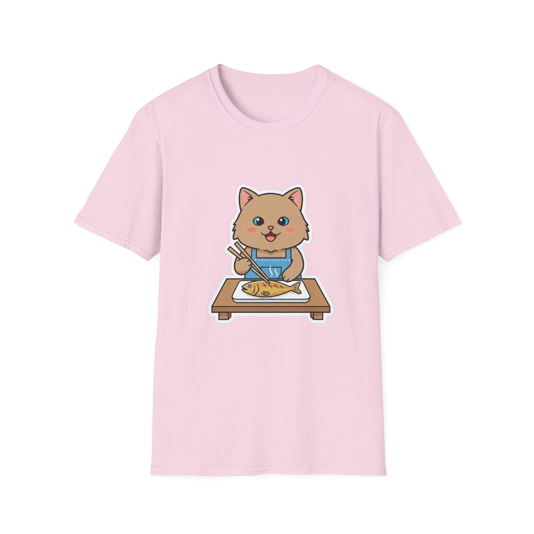 Brown Cat With Chopsticks T-Shirt