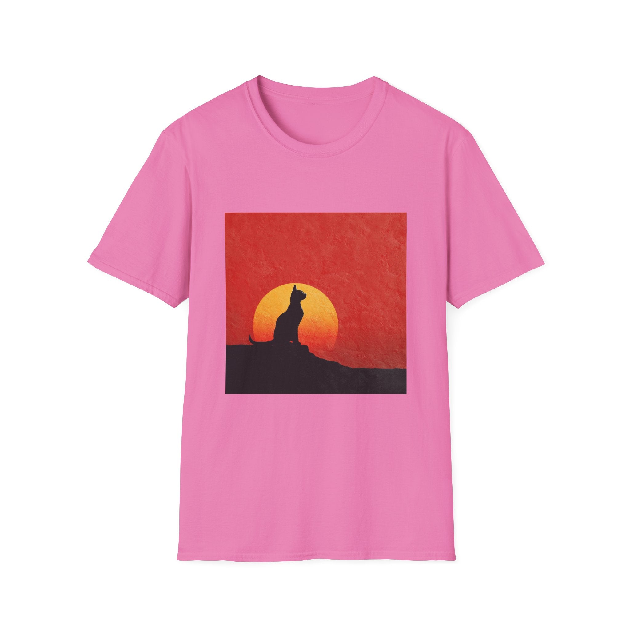 Cat Silhouette in Sunset T-Shirt