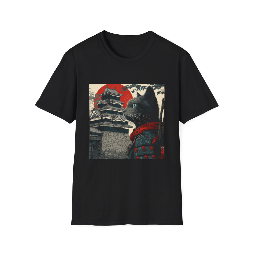 Cat in Front of Samurai Castle T-Shirt
