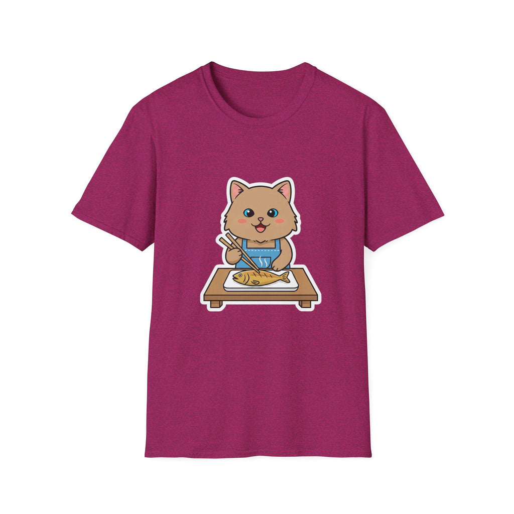 Brown Cat With Chopsticks T-Shirt