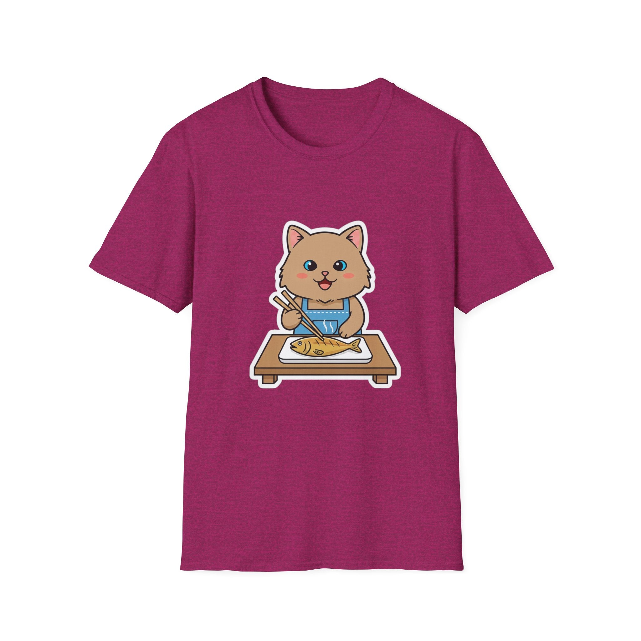 Brown Cat With Chopsticks T-Shirt