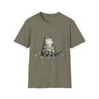 Cat Tangled Up In Xmas Lights T-Shirt