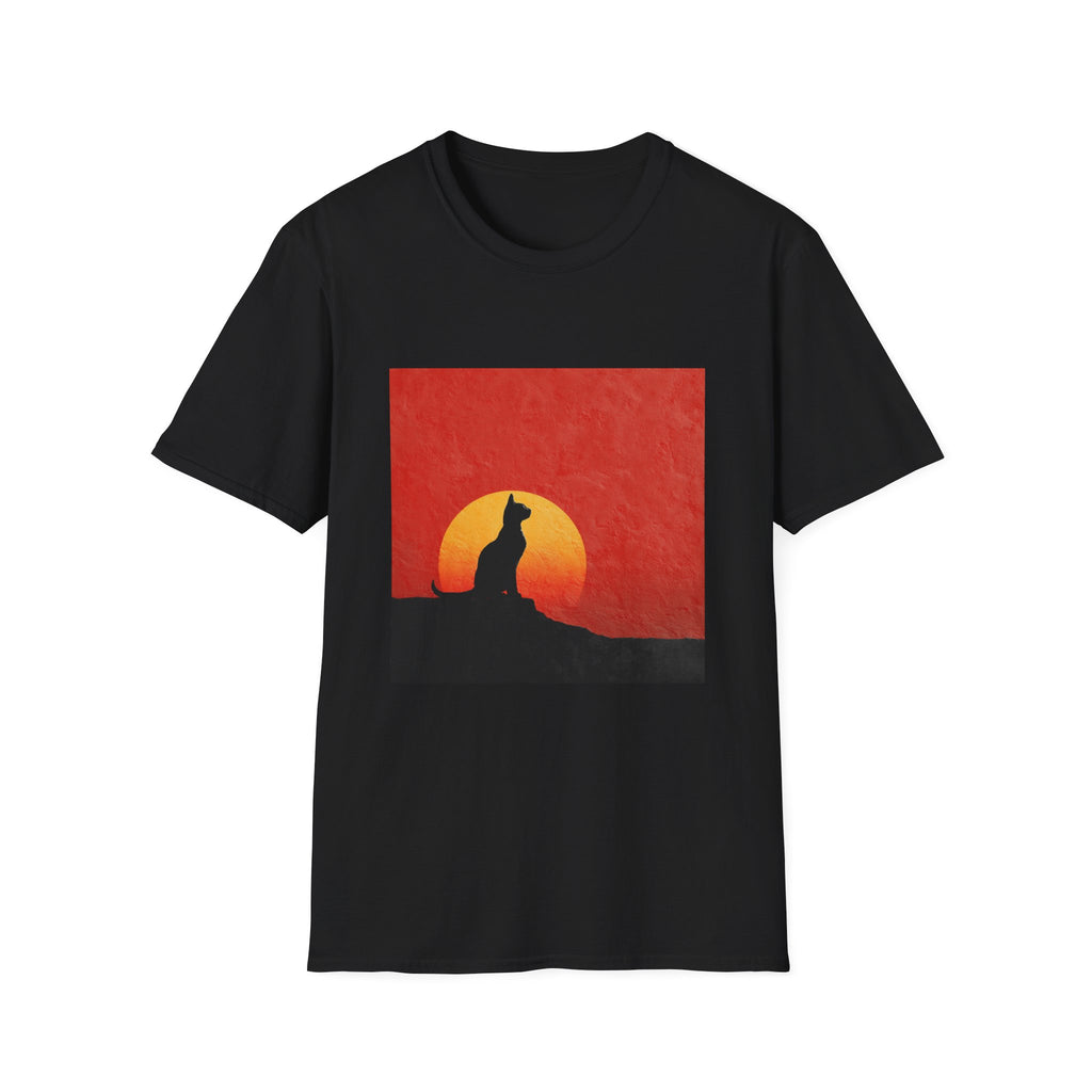 Cat Silhouette in Sunset T-Shirt