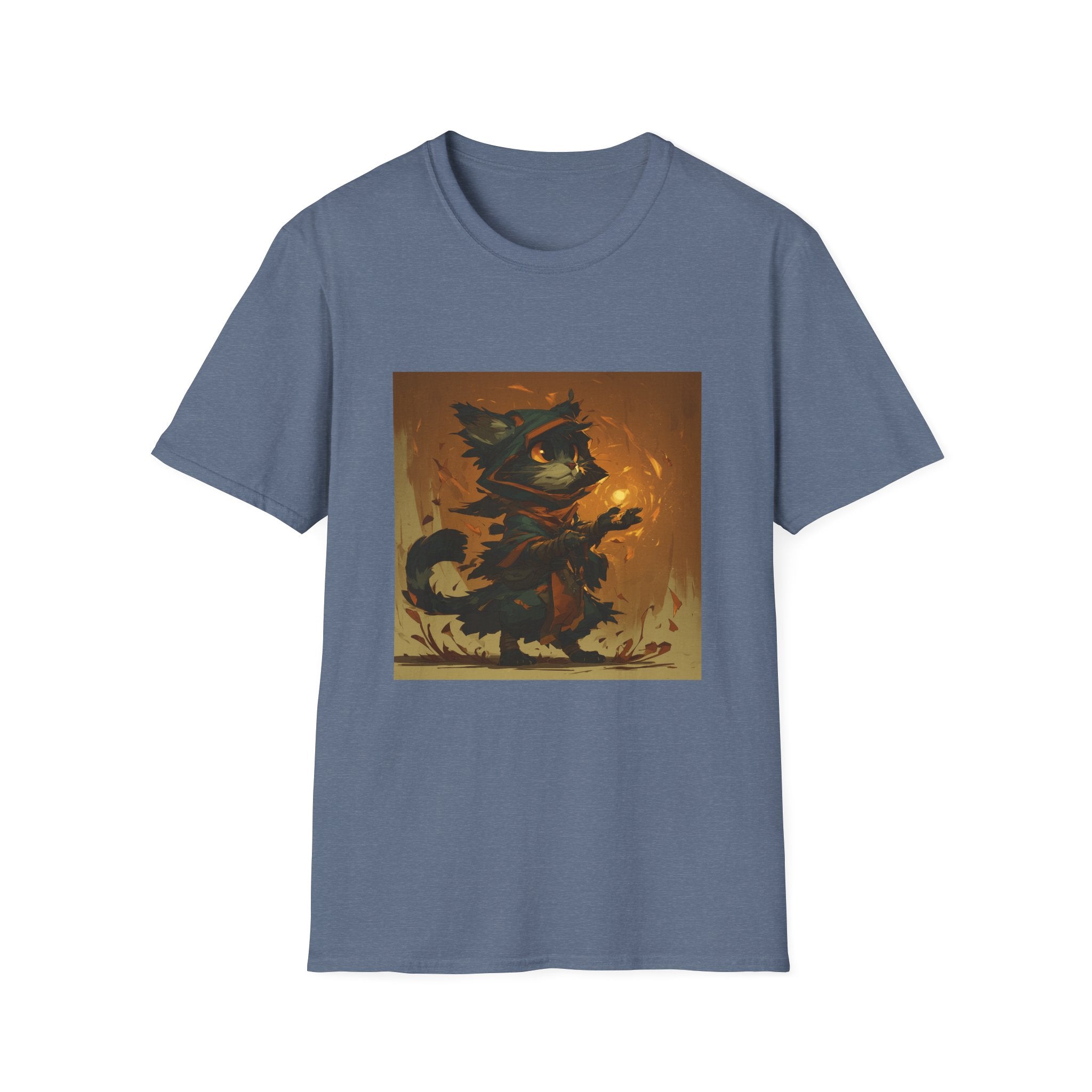 Mystic Cat with Orange Fireball T-Shirt