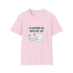 I'd Rather Be With My Cat (White Cat) T-Shirt