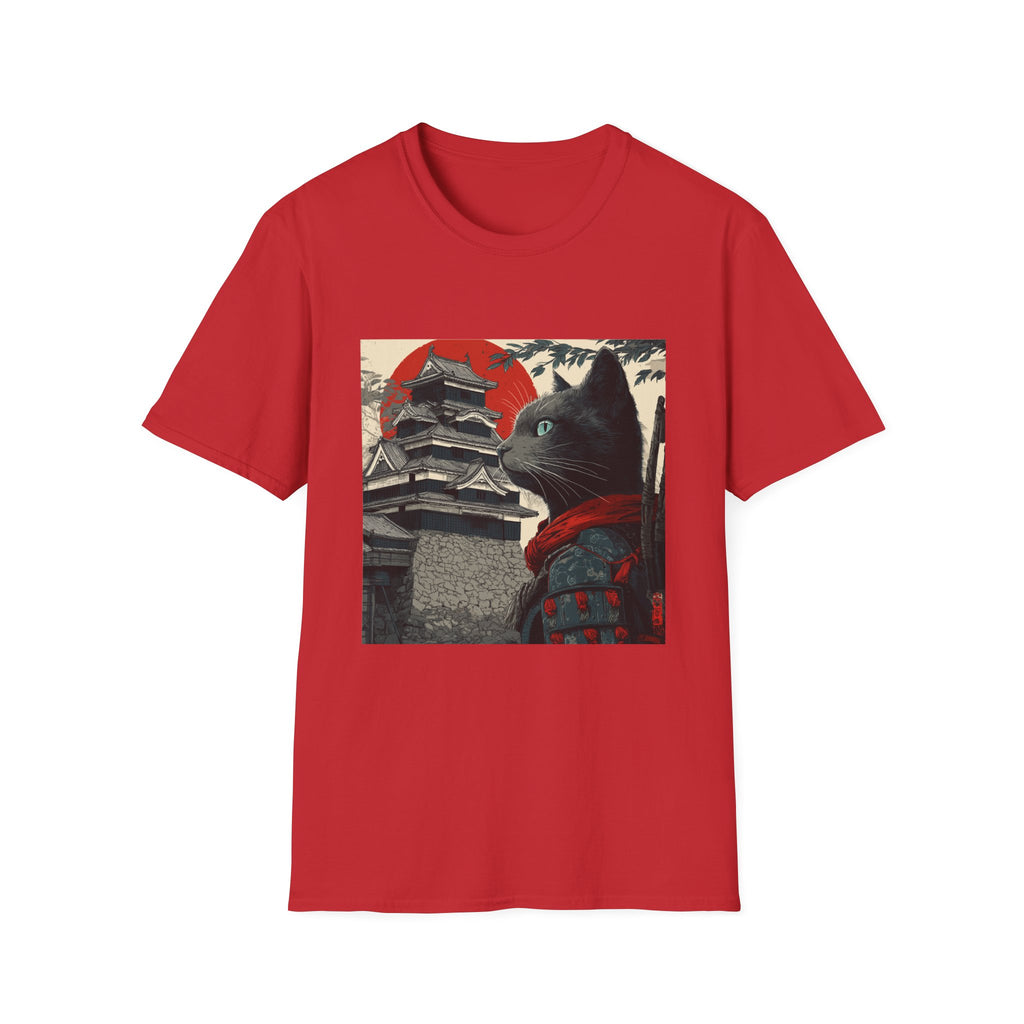 Cat in Front of Samurai Castle T-Shirt