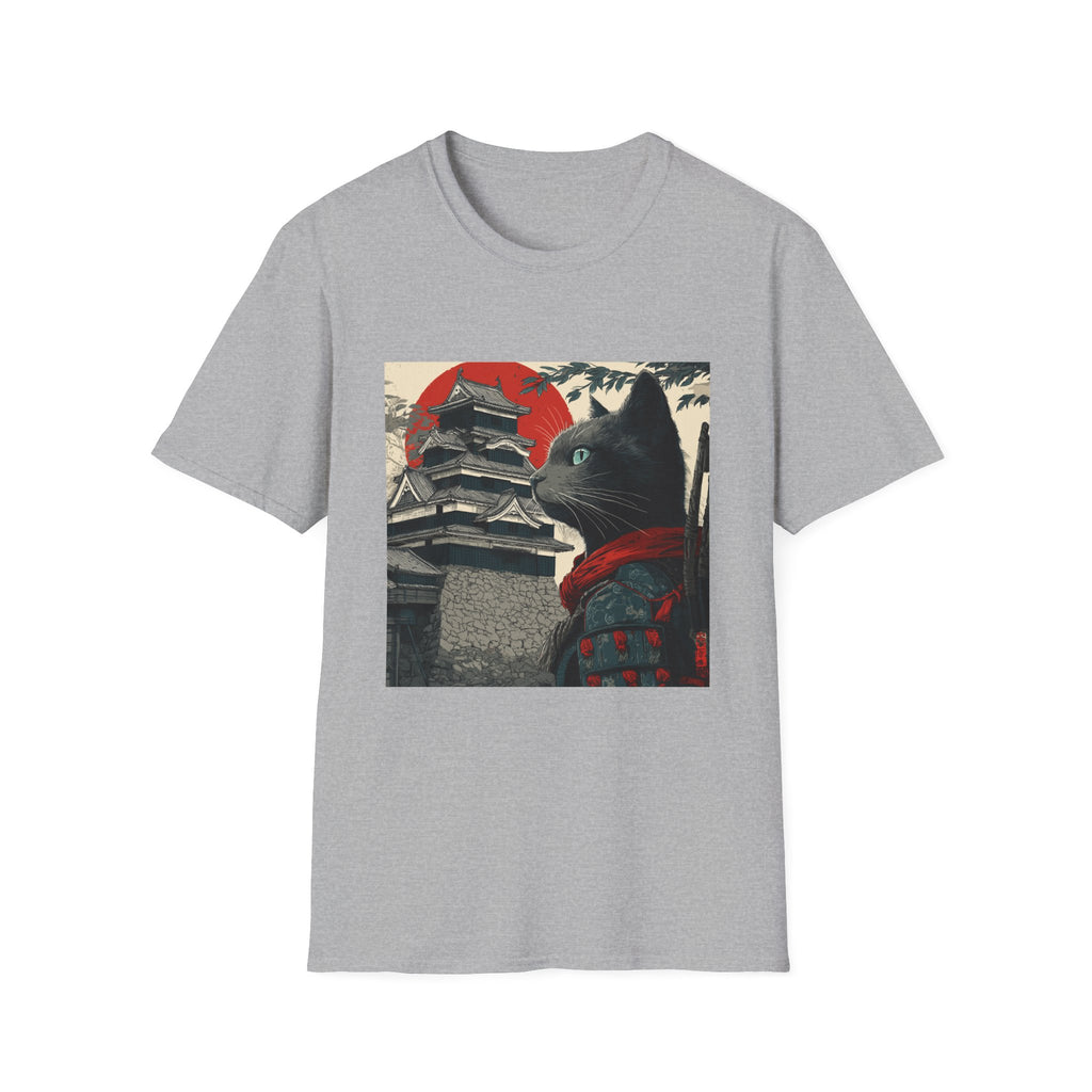 Cat in Front of Samurai Castle T-Shirt