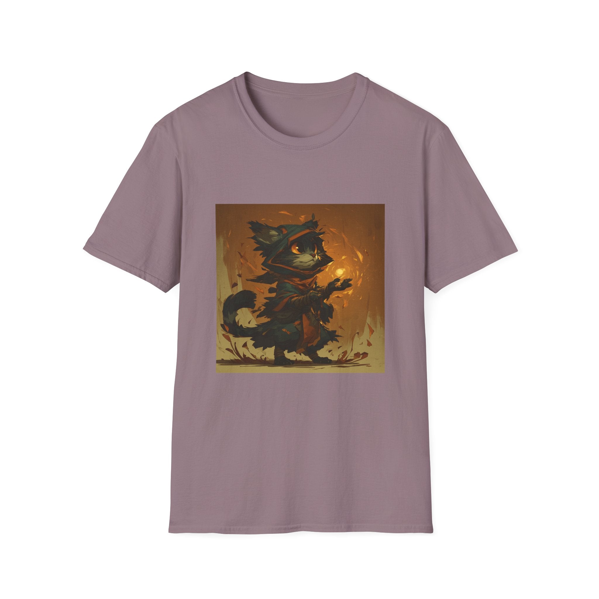 Mystic Cat with Orange Fireball T-Shirt