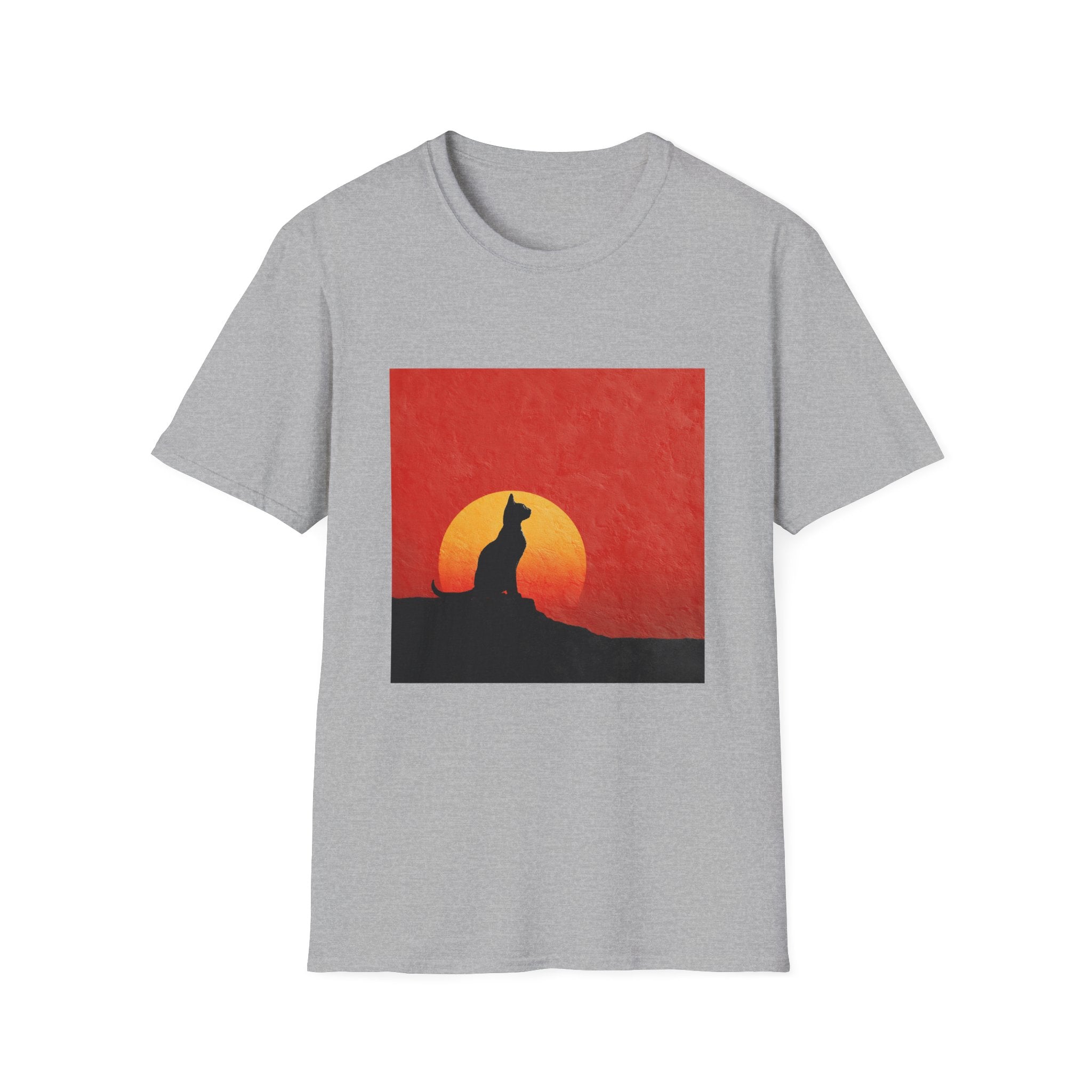 Cat Silhouette in Sunset T-Shirt