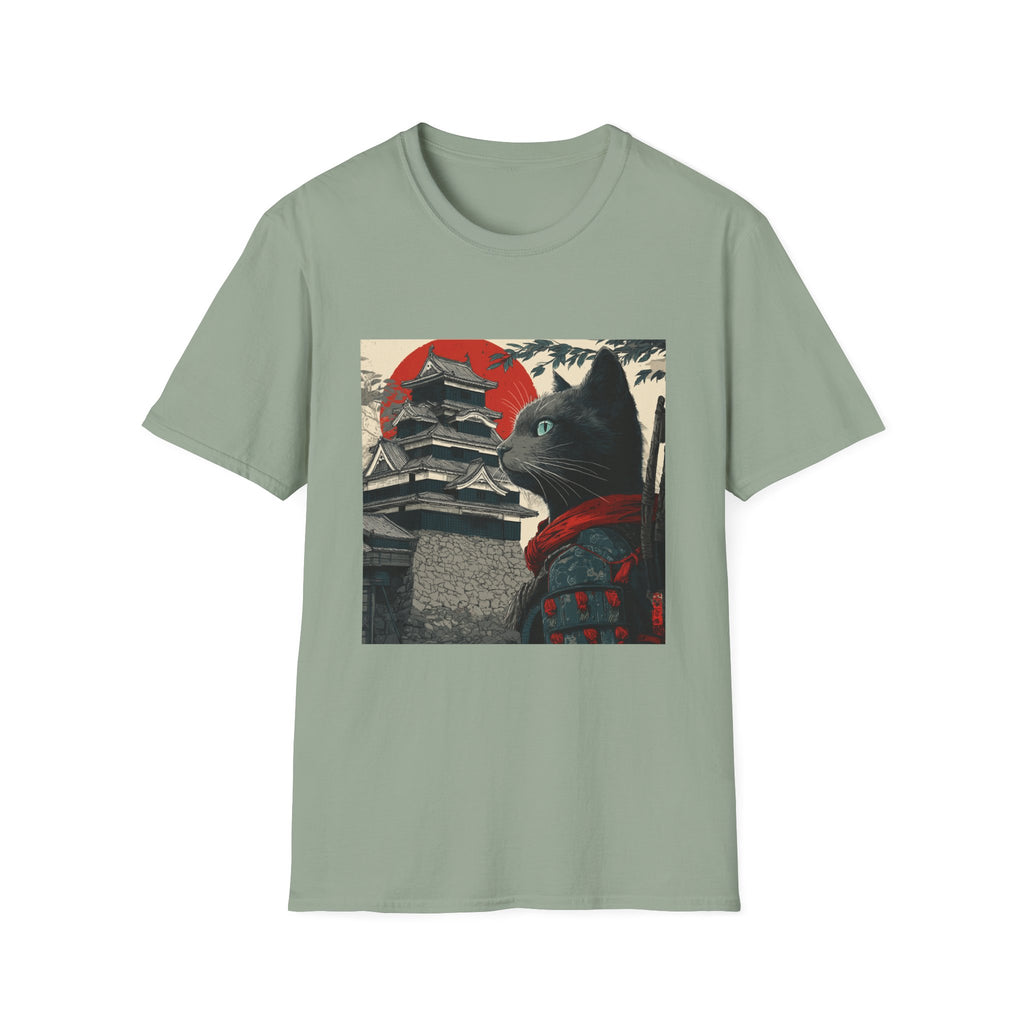 Cat in Front of Samurai Castle T-Shirt