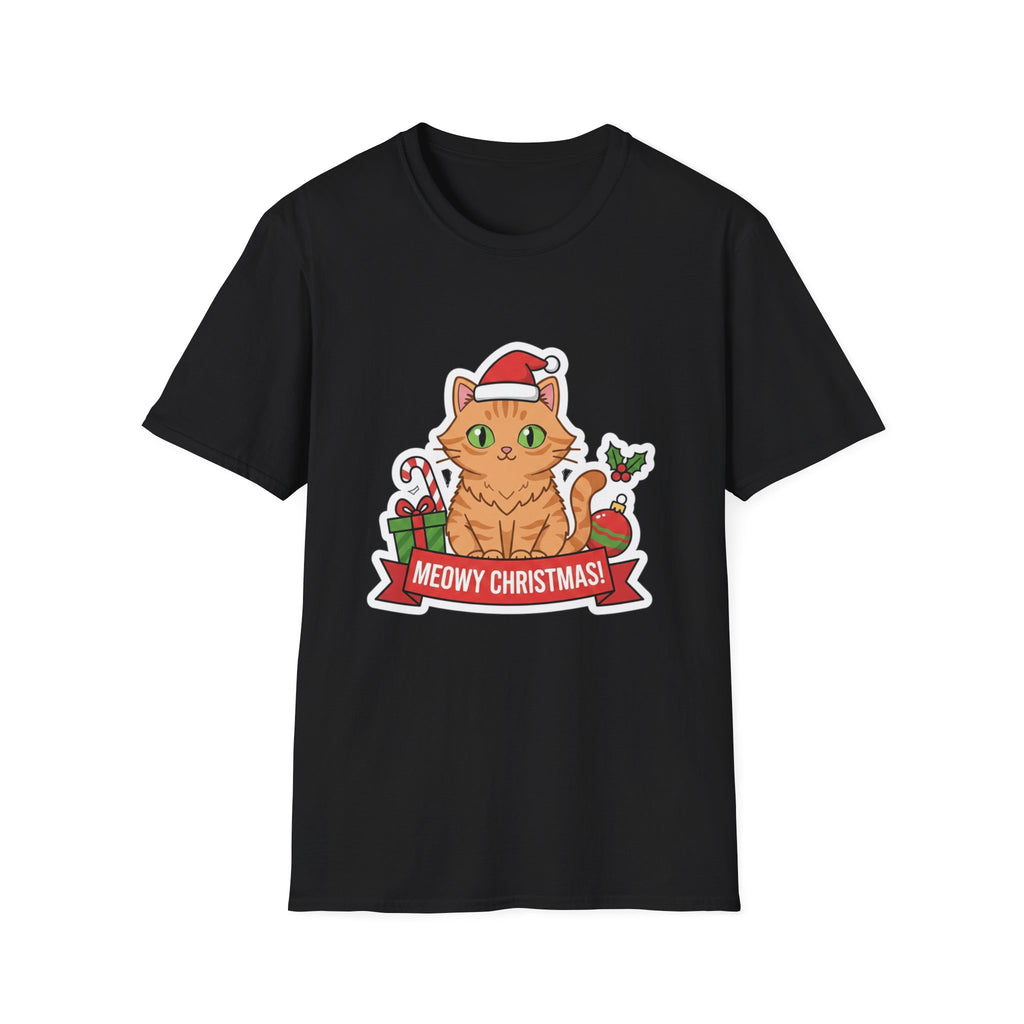 Meowy Christmas (Orange Cat) T-Shirt
