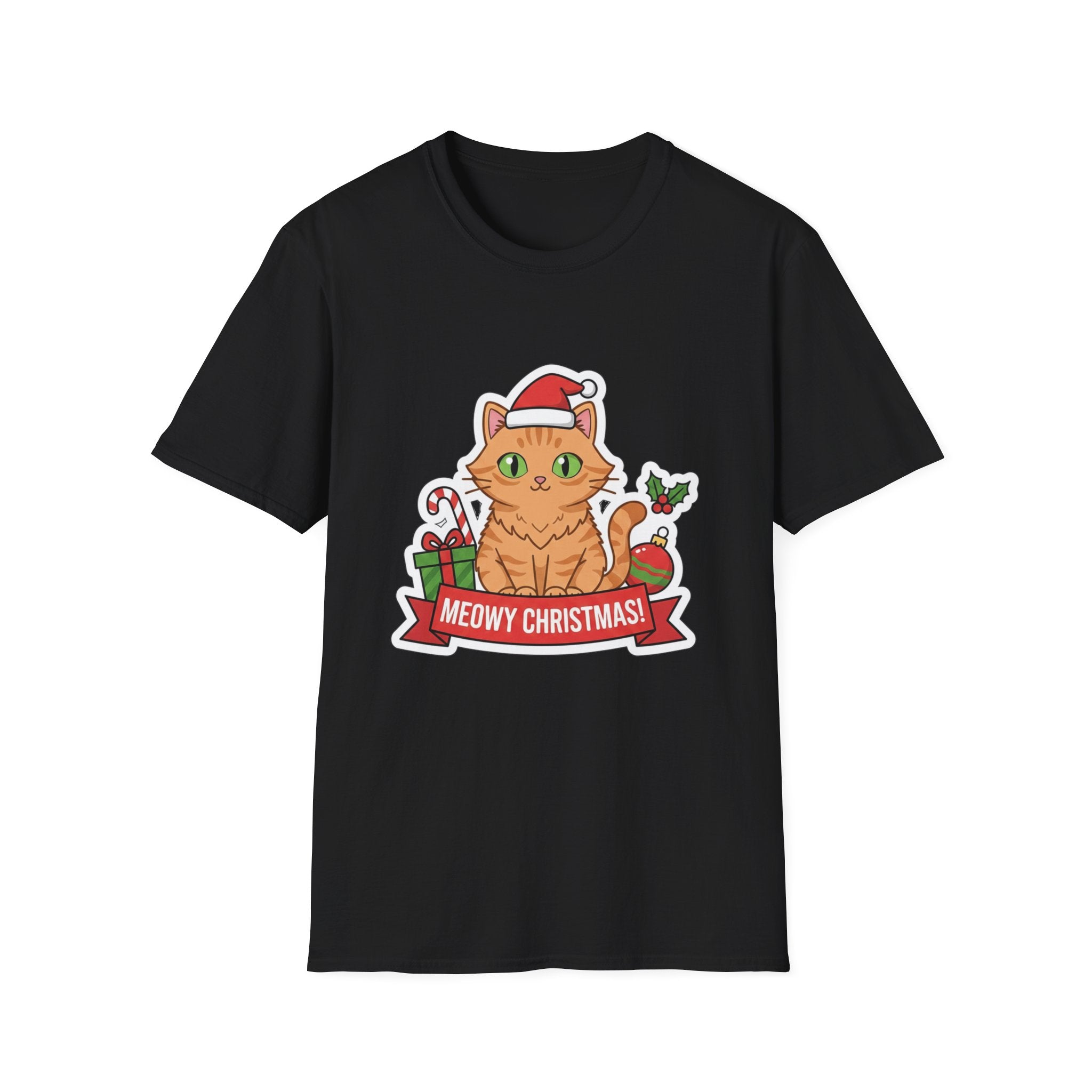 Meowy Christmas (Orange Cat) T-Shirt