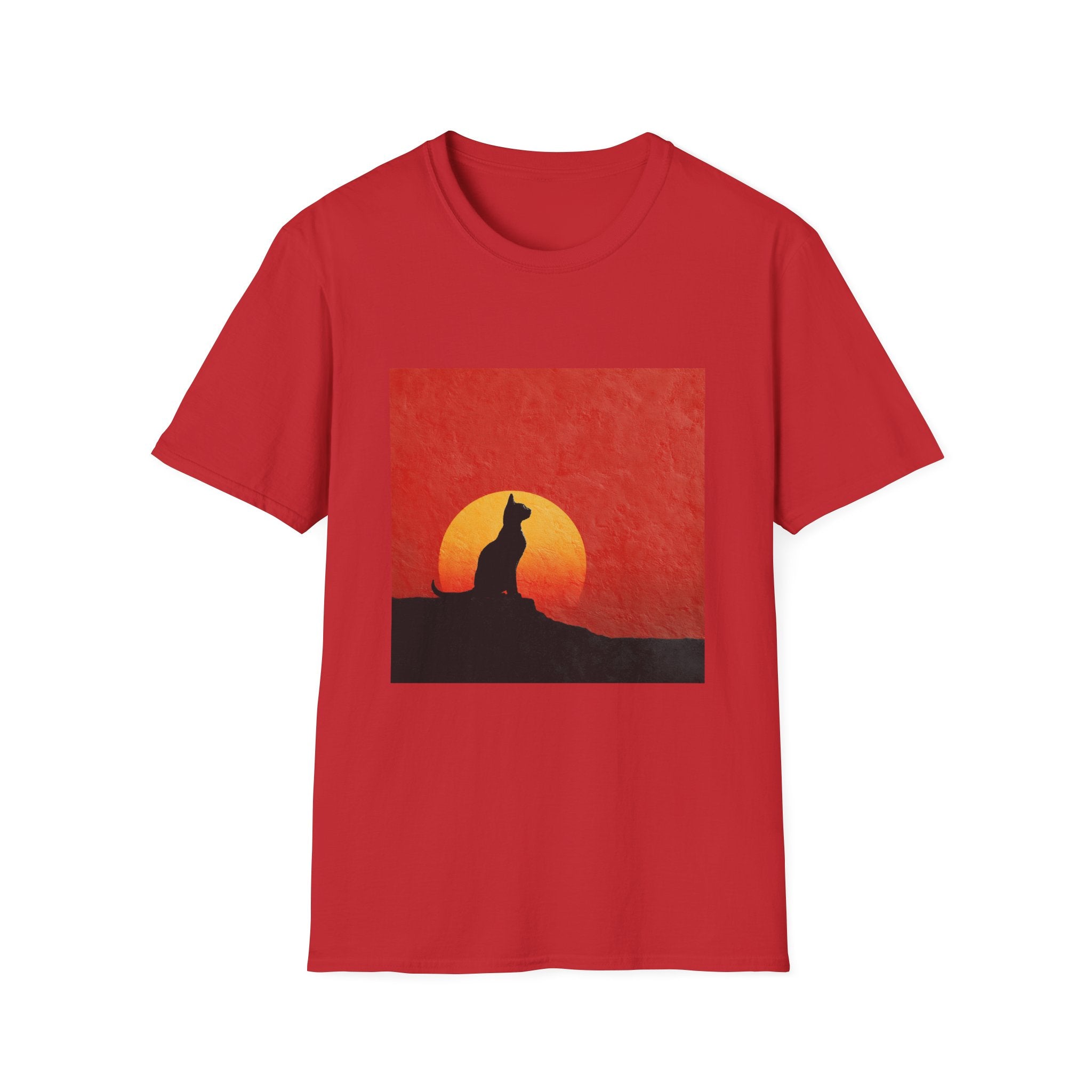 Cat Silhouette in Sunset T-Shirt