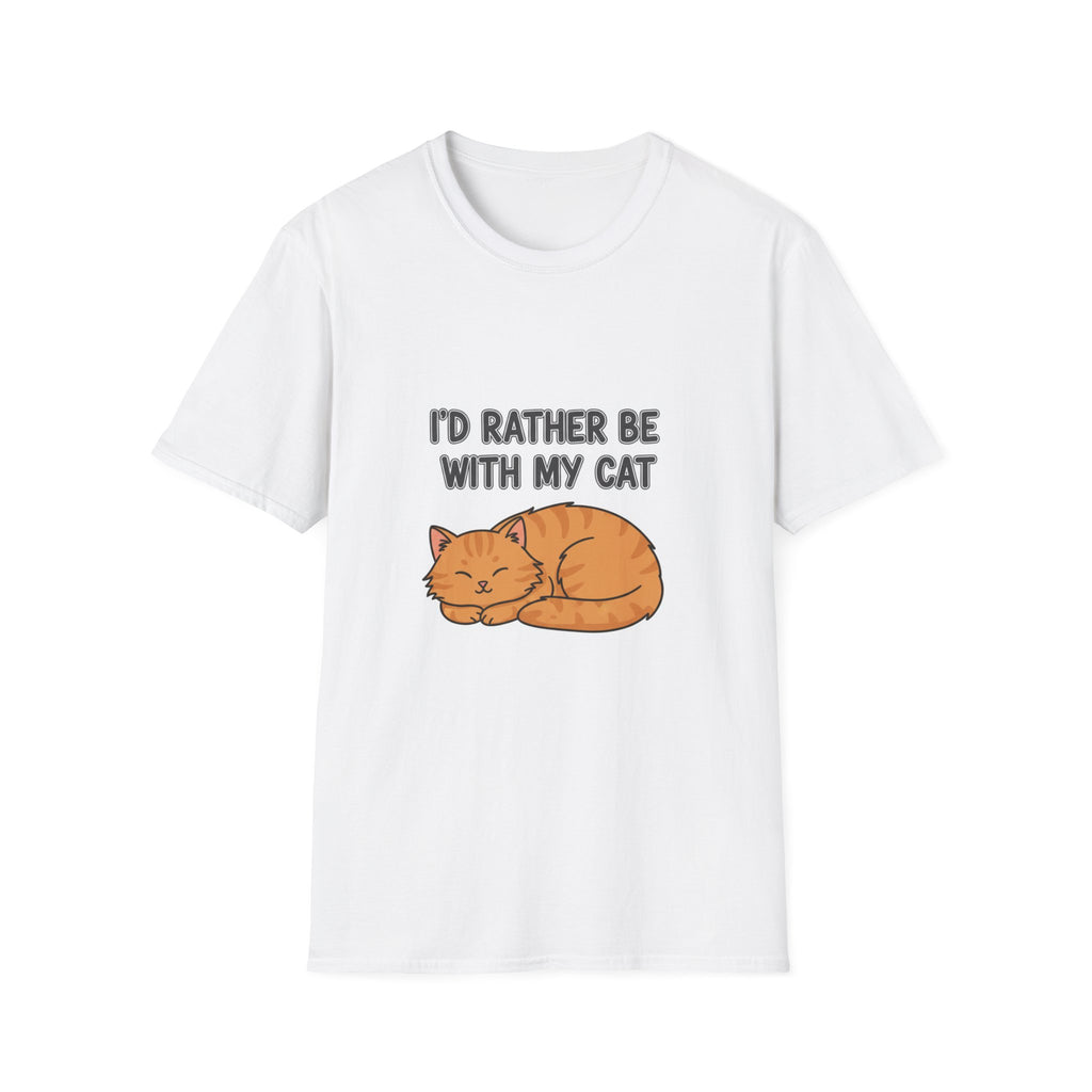I'd Rather Be With My Cat (Orange Cat) T-Shirt
